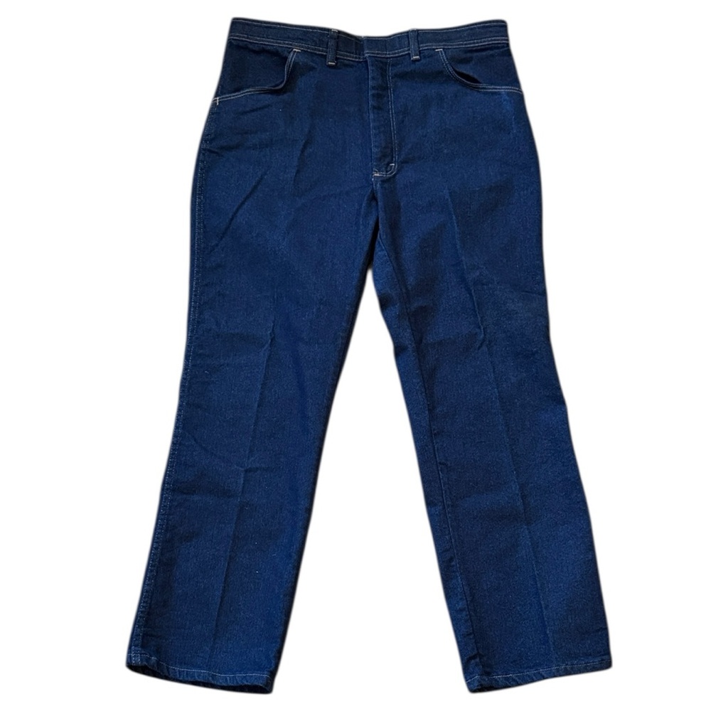 Vintage Wrangler Classic Fit Flex-Fit Jeans Dark Blue Stretch 85498PS USA 38x30